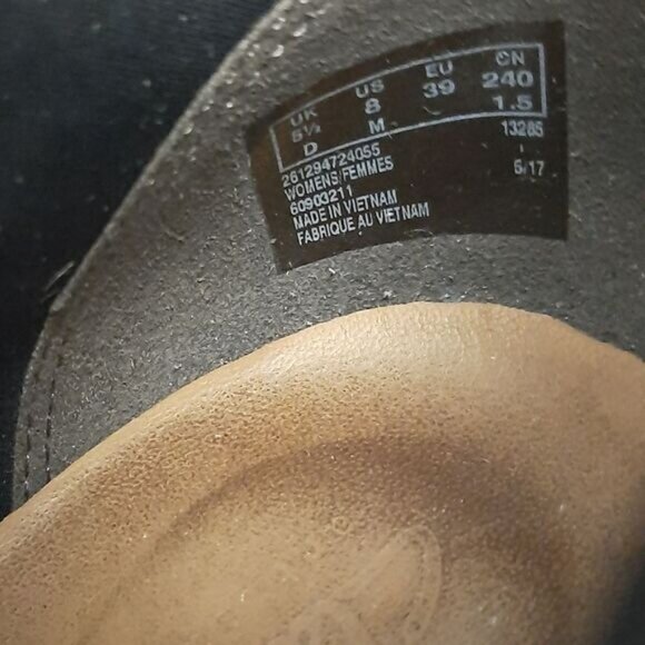 CLARKS Slip-on Ankle Boots Rubber Soles High Heel Grey & Black Sz 8 - Picture 13 of 13